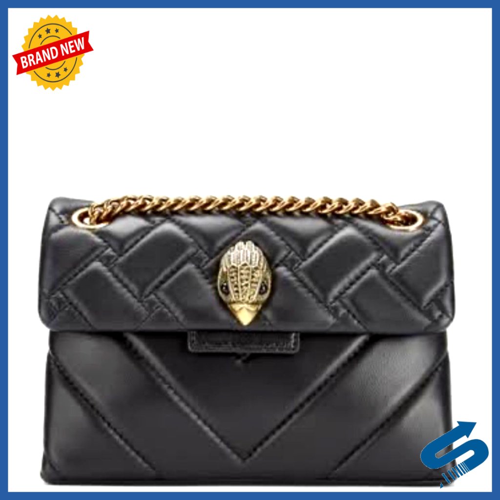 Mini Quilted Leather Crossbody Bag With Crystal Eagle Head